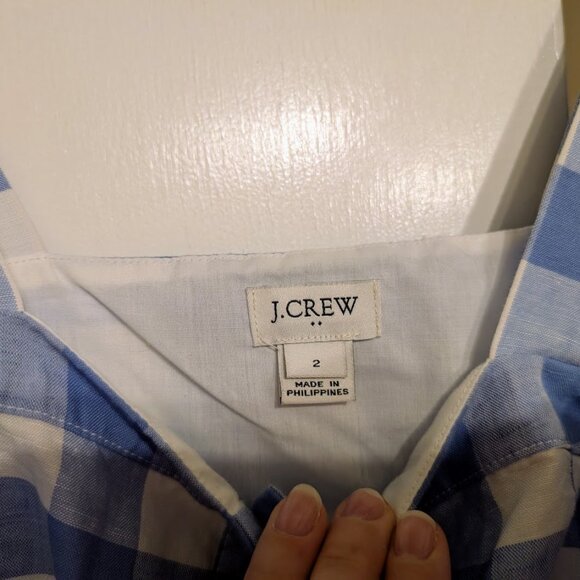 J.Crew Blue Gingham Summer Picnic Dress Size 2 EUC - Picture 7 of 10